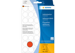 Etiket HERMA 2252 rond 19mm rood 1280stuks