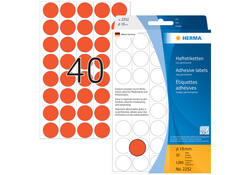 Etiket HERMA 2252 rond 19mm rood 1280stuks