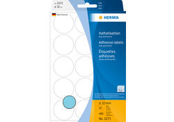 Etiket HERMA 2273 rond 32mm blauw 480stuks