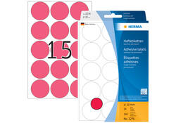 Etiket HERMA 2276 rond 32mm fluor rood 360stuks