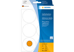 Etiket HERMA 2284 rond 50mm fluor oranje 144stuks