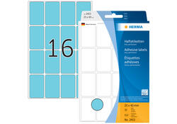 Etiket HERMA 2453 25x40mm blauw 512stuks