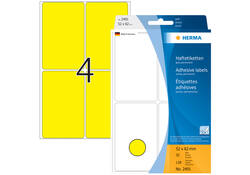 Etiket HERMA 2491 52x82mm geel 128 stuks