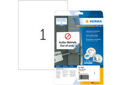 Etiket HERMA 10021 210x297mm A4 verwijderbaar wit 25stuks