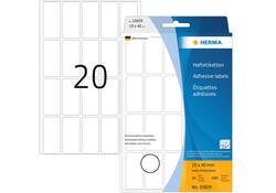 Etiket HERMA 10609 19x40mm verwijderbaar wit 480 stuks