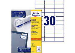 Etiket Avery Zweckform 3489 70x29.7mm wit 3000stuks