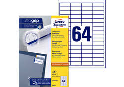Etiket Avery Zweckform 3667 48.5x16.9mm wit 6400stuks