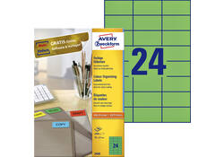 Etiket Avery Zweckform 3450 70x37mm groen 2400stuks