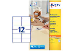 Etiket Avery L4743REV-25 99.1x42.3mm afneembaar wit 300stuks