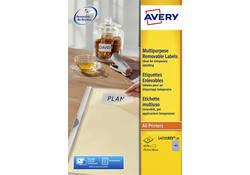 Etiket Avery L4731REV-25 25.4x10mm afneembaar wit 4725stuks