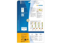 Etiket HERMA 5148 210x297mm A4 fluor geel 20stuks