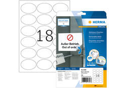 Etiket HERMA 4358 63.5x42.3mm verwijderbaar ovaal 450stuks