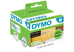 Etiket Dymo LabelWriter adressering 36x89mm 2 rollen á 130 stuks transparant