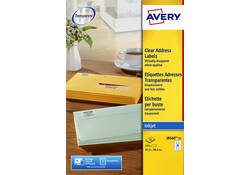 Etiket Avery J8560-25 63.5x38.1mm transparant 525stuks