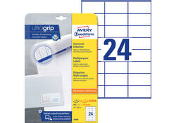 Etiket Avery Zweckform 3490 70x36mm wit 600stuks
