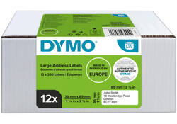 Etiket Dymo LabelWriter adressering 36x89mm 12 rollen á 260 stuks wit