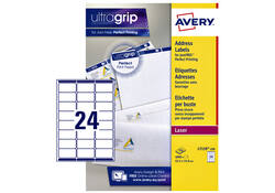 Etiket Avery L7159-250 63.5x33.9mm wit 6000stuks