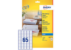 Etiket Avery J8651-10 38.1x21.2mm wit 650stuks