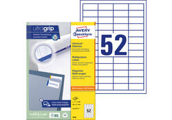Etiket Avery Zweckform 3650 48x21mm wit 5200stuks