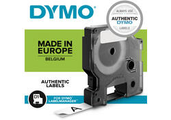 Labeltape Dymo LabelManager D1 polyester 12mm zwart op wit 10 stuks