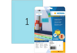 Etiket HERMA 4423 210x297mm A4 verwijderbaar blauw 20stuks