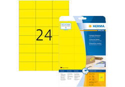 Etiket HERMA 4466 70x37mm verwijderbaar geel 480stuks