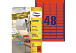Etiket Avery Zweckform L6038-20 45.7x21.2mm rood 960stuks