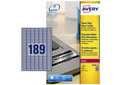 Etiket Avery L6008-20 25.4x10mm zilver 3780stuks