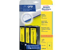 Rugetiket Avery breed 61x192mm zelfklevend geel