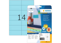 Etiket HERMA 5060 105x42.3mm verwijderbaar blauw 280stuks