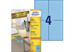 Etiket Avery Zweckform 3457 105x148mm A6 blauw 400stuks