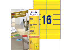 Etiket Avery Zweckform 3455 105x37mm geel 1600stuks