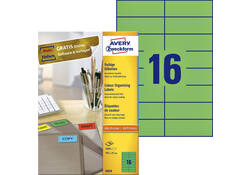 Etiket Avery Zweckform 3454 105x37mm groen 1600stuks