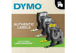 Labeltape Dymo LabelManager D1 polyester 12mm wit op zwart