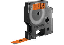 Labeltape Dymo LabelManager D1 polyester 12mm zwart op oranje