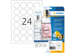 Etiket HERMA 8023 40mm rond transparant 600 stuks