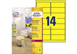 Etiket Avery L7263Y-100 99.1x38.1mm neon geel 1400stuks