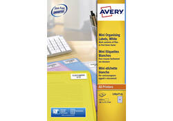 Etiket Avery L7651Y-25 38.1x21.2mm neon geel 1625stuks