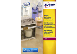 Etiket Avery L7690-25 38.1x21.2mm zilver 1625stuks