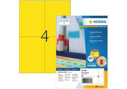 Etiket HERMA 4396 105x148mm A6 geel 400stuks