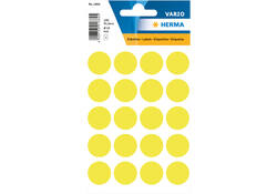 Etiket HERMA 1884 rond 19mm fluor geel 100stuks