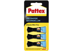 Secondelijm Pattex Classic mini trio tube 3x1gram op blister