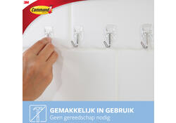 Keukenhaak Command kunststof transparant incl bevestigingsstrip