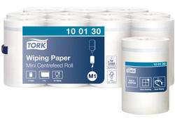 Poetspapier Tork Wiping mini rol M1 1 laags centerfeed wit 100130