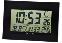 Wandklok MAUL Flow RC 23x16cm digitaal staan / hangen zwart incl batterij