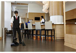 Handveger Rubbermaid Executive Lobby Broom met lange steel zwart