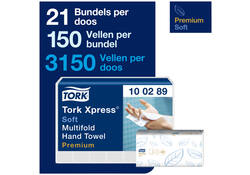 Handdoek Tork Xpress H2 multifold Premium 2-laags wit 100289