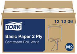 Poetsrol Tork Basic M2 centerfeed multifunctioneel 2-laags 160m wit 121206