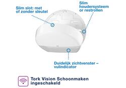 Toiletpapierdispenser Tork Jumbo T1 Elevation wit 554000