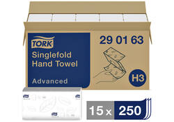 Handdoek Tork H3 Advanced Z-gevouwen 2-laags wit 290163